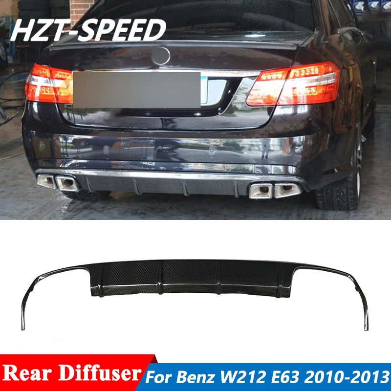 

V Style Carbon Fiber Rear Bumper Lip Spoiler Diffuser For Mercedes Benz W212 E63 AMG Car Model 2010-2013