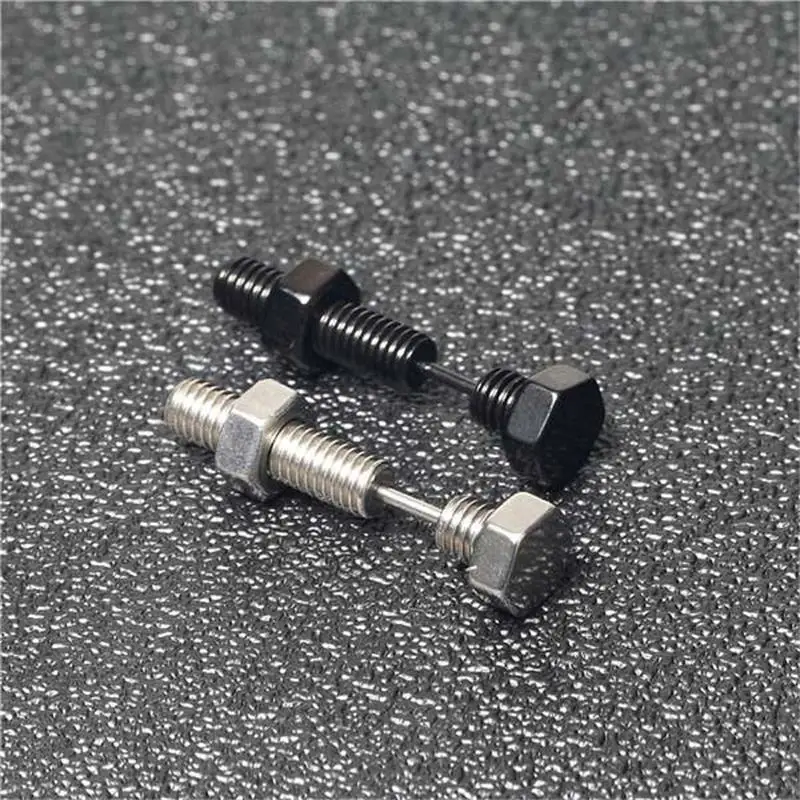 New Unisex Punk Rock Stainless Steel Nail Screw Piercing Stud Earrings Novelty Piercing Jewelry Rock Gothic Piercing Jewelry