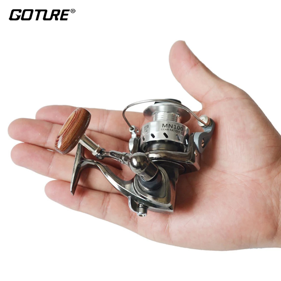 Goture Mini Ice Fishing Reel MN100 4.3:1 Spinning Reel Metal Left/right Interchangeable Handle Winter Wheel For Carp Fishing