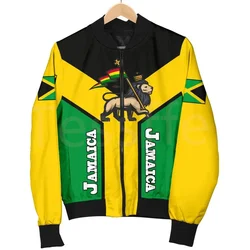 Tessffel Reggae Art County Flag Africa Jamaica King Emblem Lion 3DPrint Men/Women Sportswear Casual Windbreaker Bomber Jacket A2