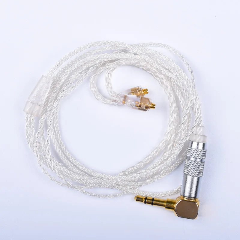Cable para auriculares Shure Se215 Se535 Se846, Cable de auriculares Chapado en plata y cristal, línea de actualización