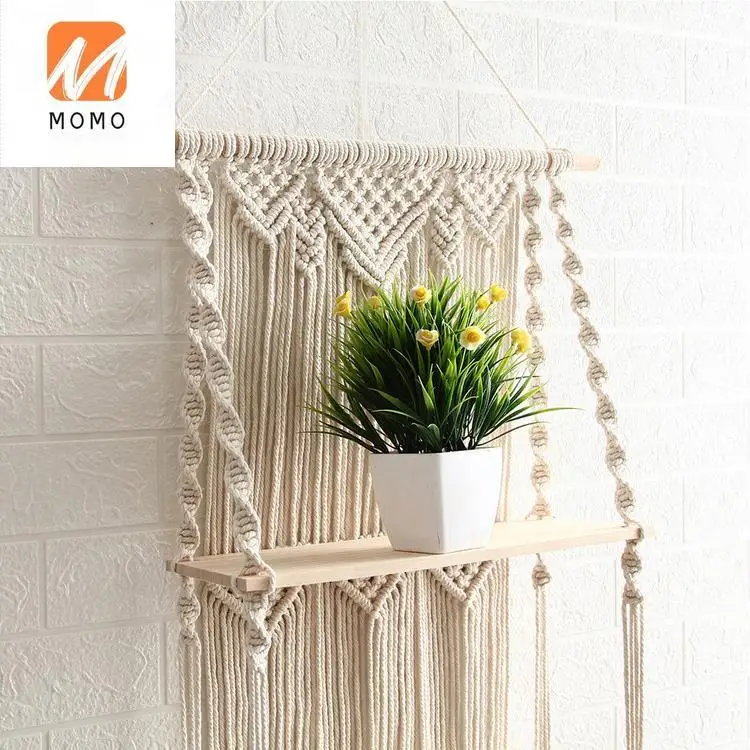 Wall Hanging Shelf Boho Wood Floating Hanging Plants Shelves Tapestry Wall Hanging   Bedspread Beach Mat  For Home Bedroom