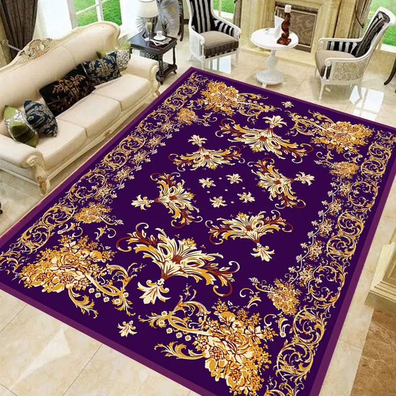 

Flower Carpets Persian Vintage Morocco Anti-Skid Jacquard Carpet For Living Room Bedroom Floor Mat Non-Slip Area Rugs Absorbent