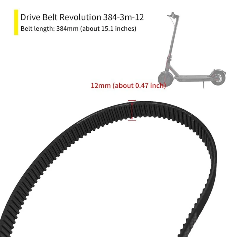 DHBH-3Pcs -384-12 Drive Belt for Electric Bike E-Bike Scooter Motorcycle