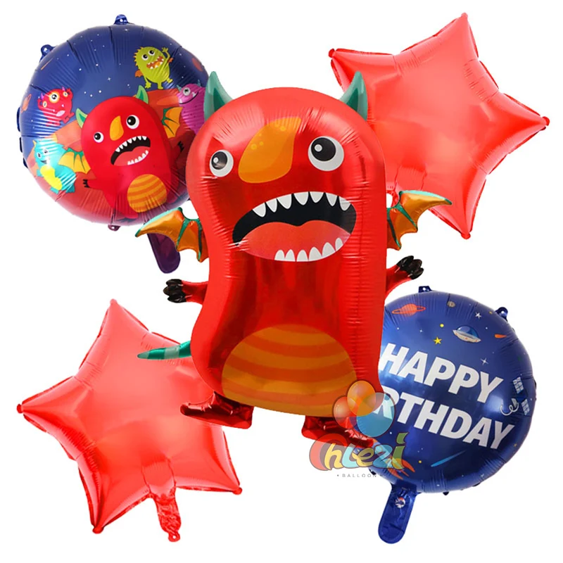 5 sztuk Alien Monster z balonów foliowych 18 Cal potwór helem Ballon dziewczyna chłopiec dekoracja na przyjęcie z okazji urodzin dzieci zabawki Baby