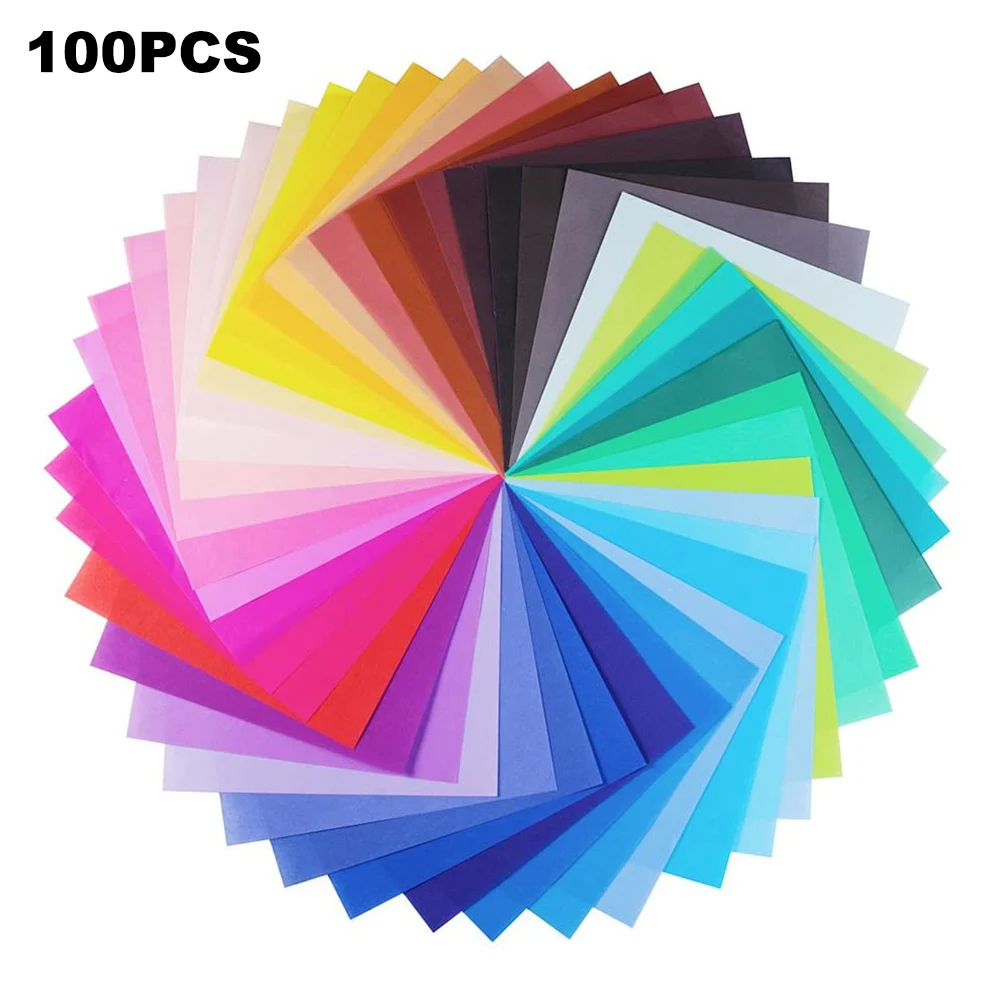 100 Sheets Origami Paper 20x20cm 8 inch Vivid Colours for Arts Crafts Projects Colored Paper for DIY Decoration School Supplies