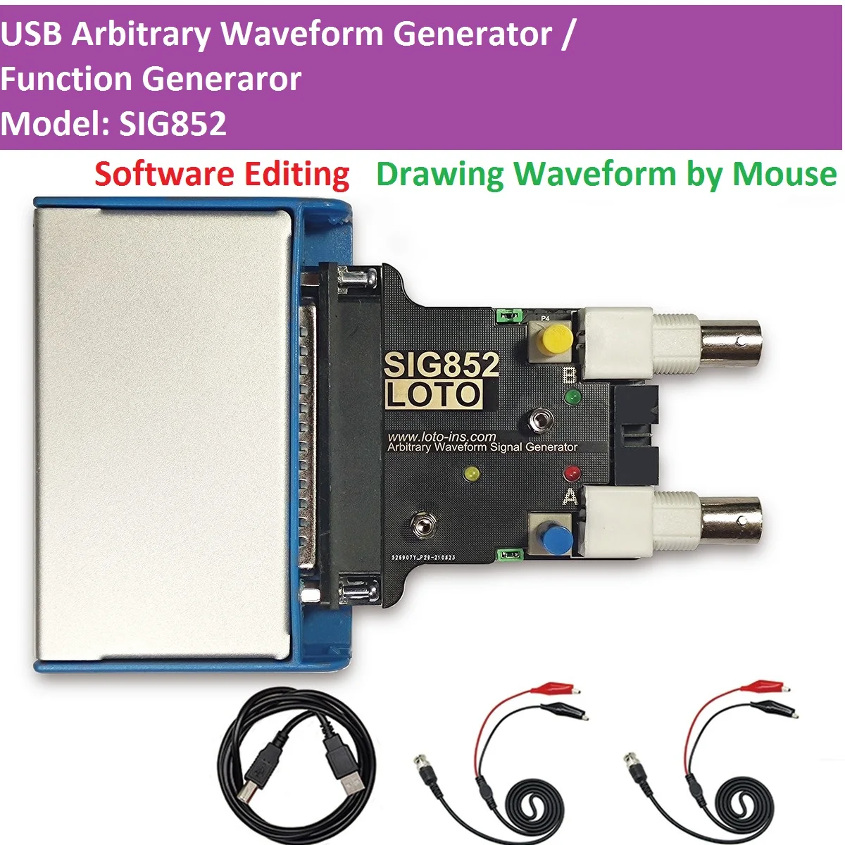 

LOTO SIG852 USB AWG/ Arbitrary Waveform Generator/Signal Generator/Function Generator/2-Channel