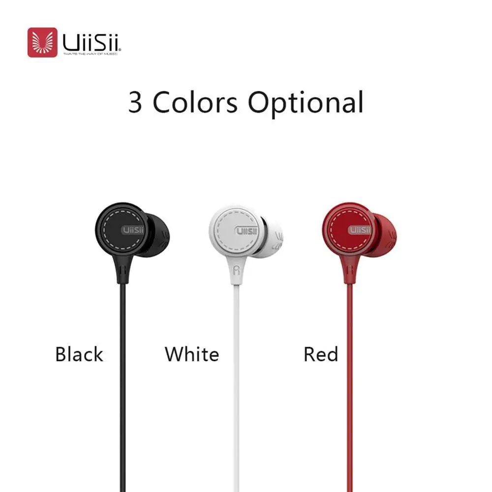 UiiSii 유선 스포츠 가죽 헤드셋, 딥 베이스 스테레오 이어버드 마이크, 아이폰 삼성 화웨이 샤오미 비보용, 1.2M 인이어