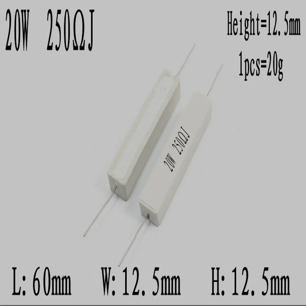 10Pcs 20W 5% Cement Resistor Power Resistance 0.1~10K 1R 2R 3R 4R 5R 6.8R 8R 0.1R 4.7R 330R 510R 68R 10R 100 1K 1.5K 2K 10K ohm – Detail 3