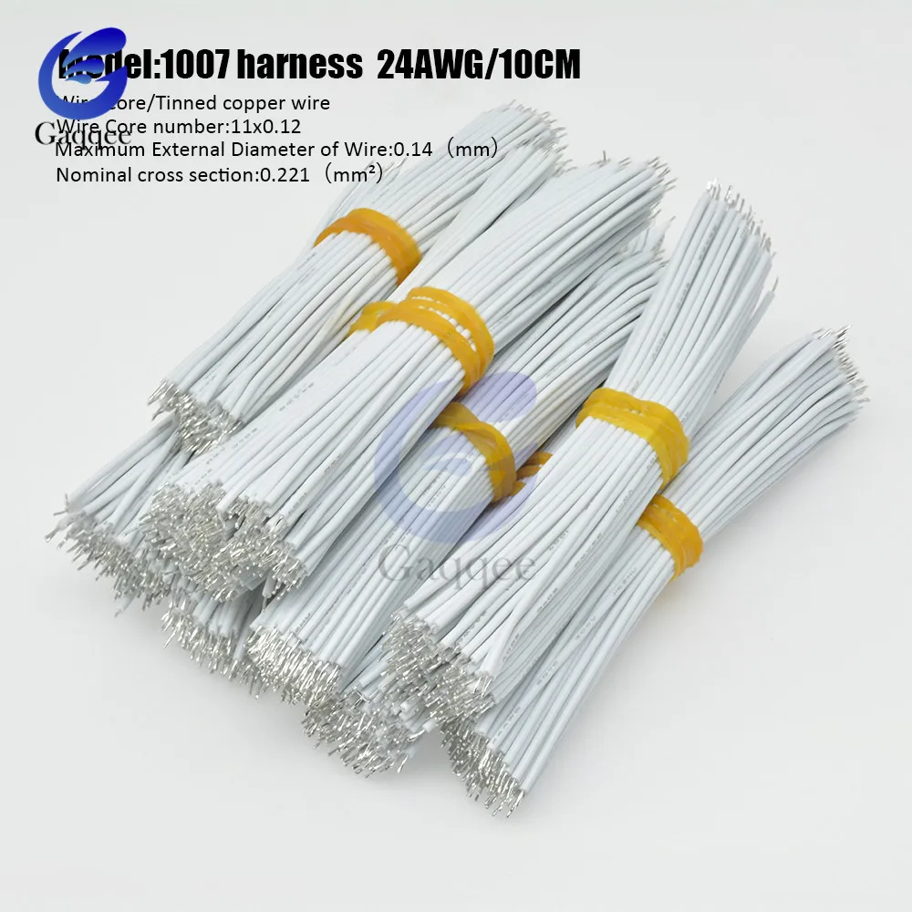 10cm UL1007 24AWG Double Tinned Wire Breadboard PCB Solder Cable Fly Jumper Wires Kit Connector Wire 100PCS 6 Clolor