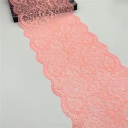 3M/Lot Width 8 7/8 inch (22.5cm) Foil Pink Orange Elastic Lace Trim Skirt Hem For Sewing Applique Costume Dress Fabric Lace Bjd