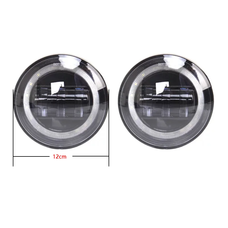 2PCS LED Fog Lights for Hummer H2 2003-2009 Car Front Passing Fog Lamp with White DRL Halo Ring Angel Eyes