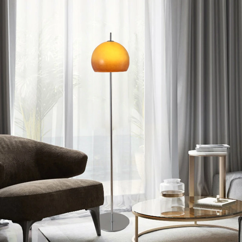 Contemporary Floor Lamp Nordic Decoration Home Retro Danish Floor Lamps for Living Room Glass Lampshade Mushroom Table Light E27