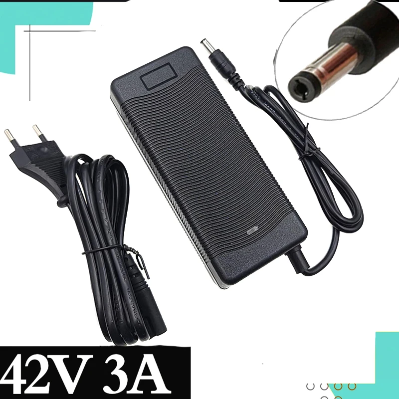 Charger 42V 3A for 10 Series 36V 37V Li-Ion  Electric Charger DC 5.5mm * 2.1mm Fast Charging