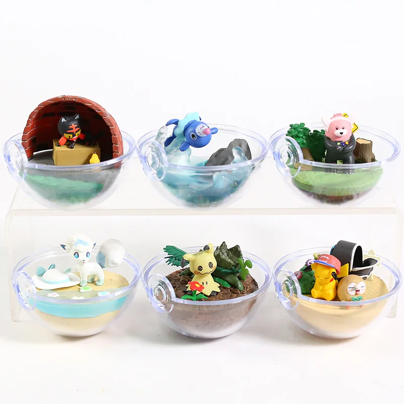 Pokemon Terrarium Collection Figure Vol.10 Alolan Vulpix Mimikyu Litten Pikachu Rowlet Popplio Bewear