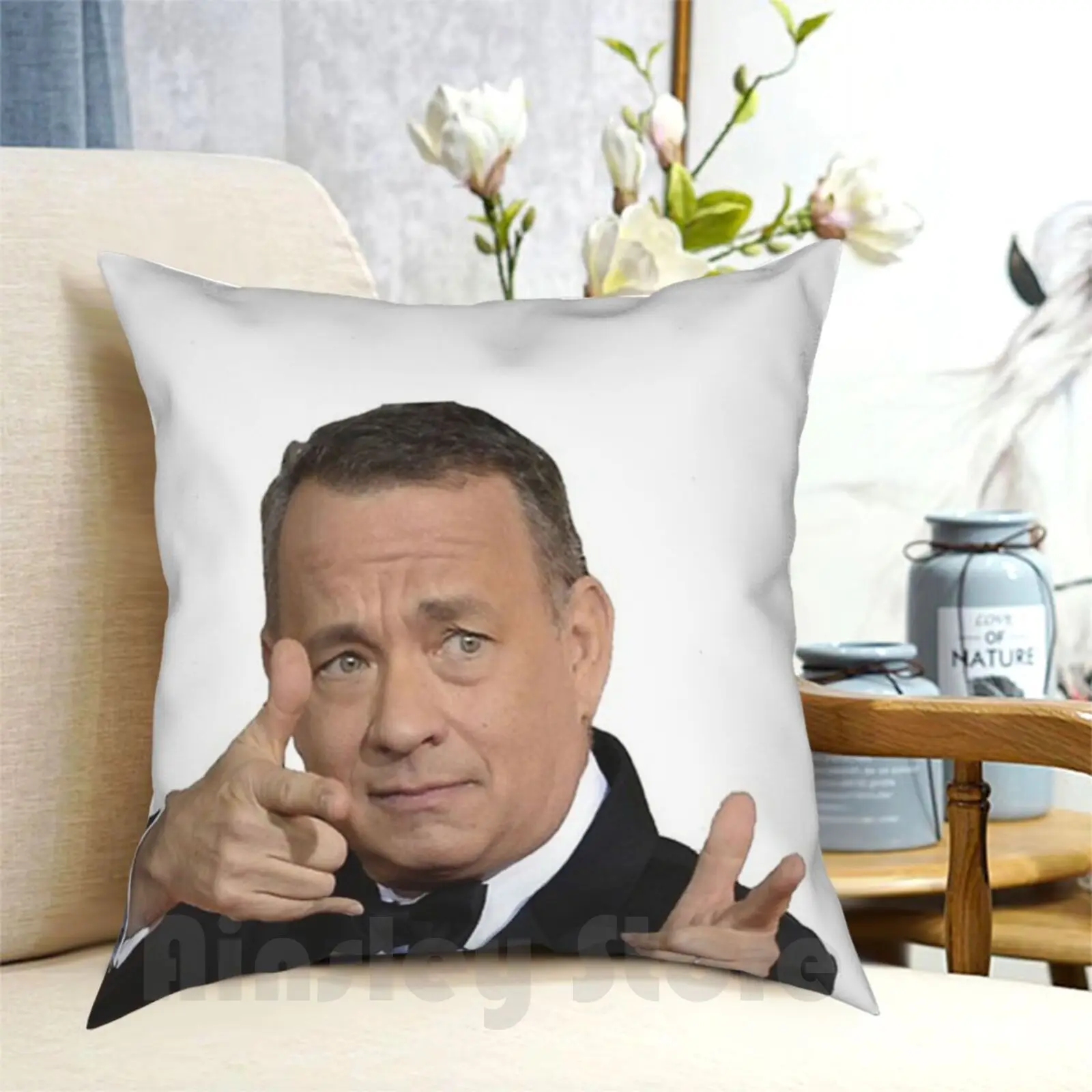 

Tom Hanks-Thumbs Up Pillow Case Printed Home Soft DIY Pillow Cover Tom Hanks Thumbs Up Fashion New York Pattern London