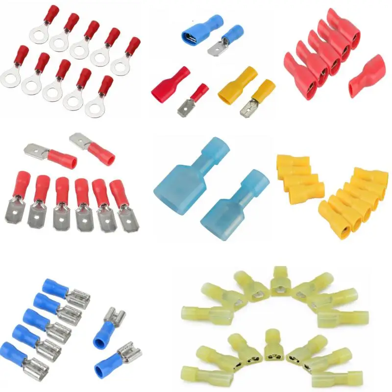 40-300 pcs terminale a crimpare isolato assortito terminale a crimpare filo elettrico Set di terminali a pressione fredda rosso blu giallo