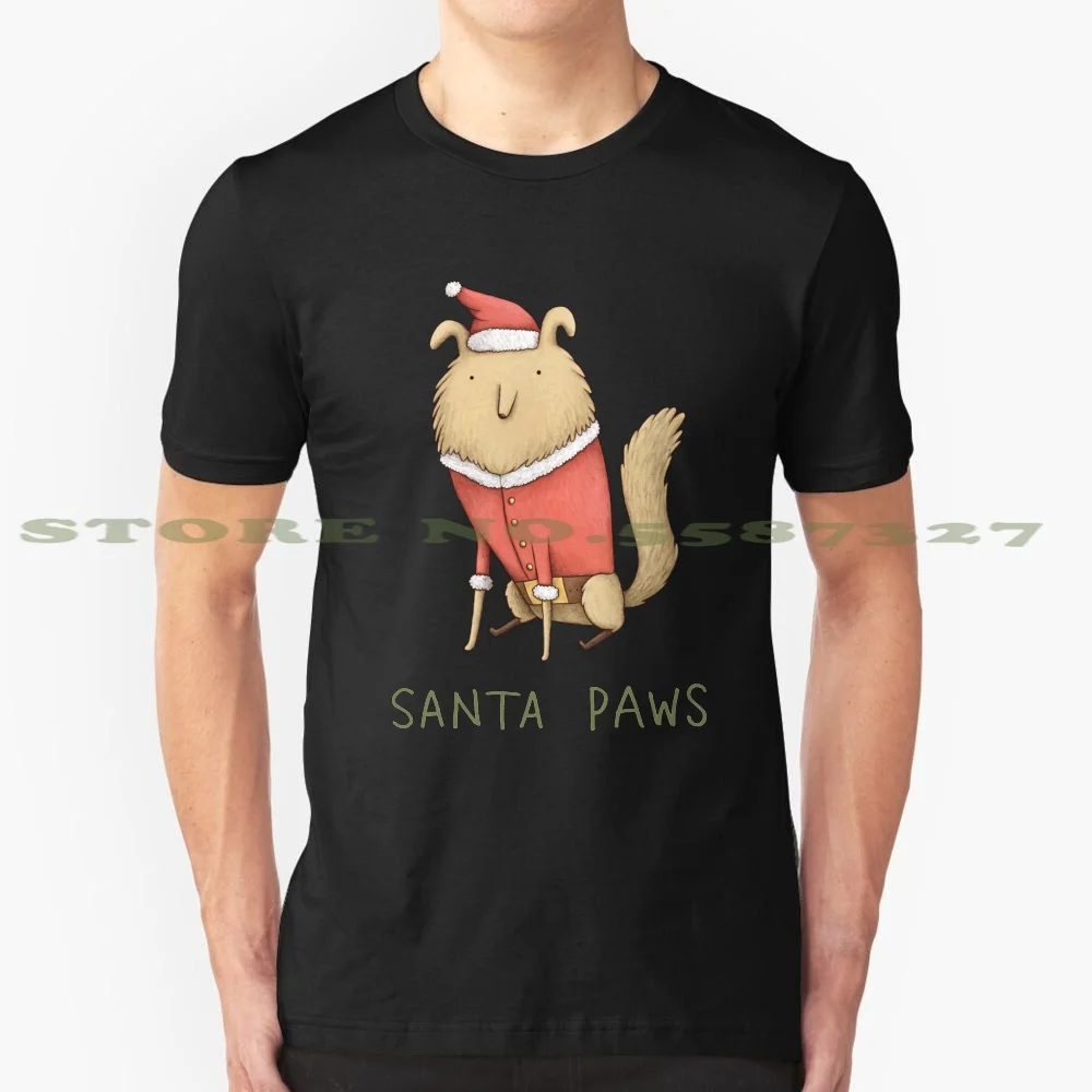 Santa Paws 100% Cotton T-Shirt Santa Paws Santa Claws Claus Paw Dog Dogs Doggo Pup Puppy Pupster Doge Woof Xmas Animals Father