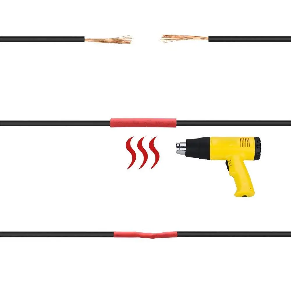 Analyste de tubes de câbles électriques thermorétractables, gaine isolante, boîtier thermique, manchon rond assressenti, voiture, 328 pièces