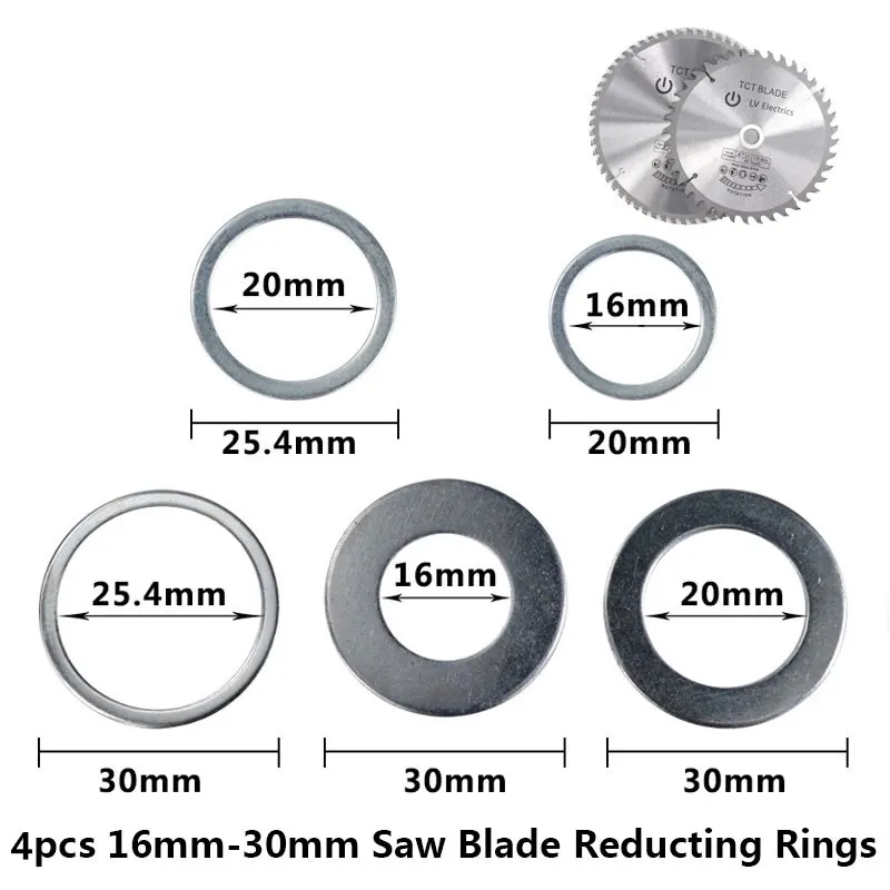 3pcs 16mm 20mm 25.4mm 30mm Circular Saw Blade Reducting Rings Conversion Ring Cutting Disc Woodworking Tools Cutting Washer