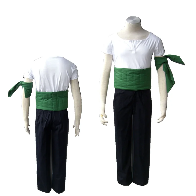 

Anime cosplay Roronoa Zoro 1th White coat black Pant Cosplay Costume Halloween
