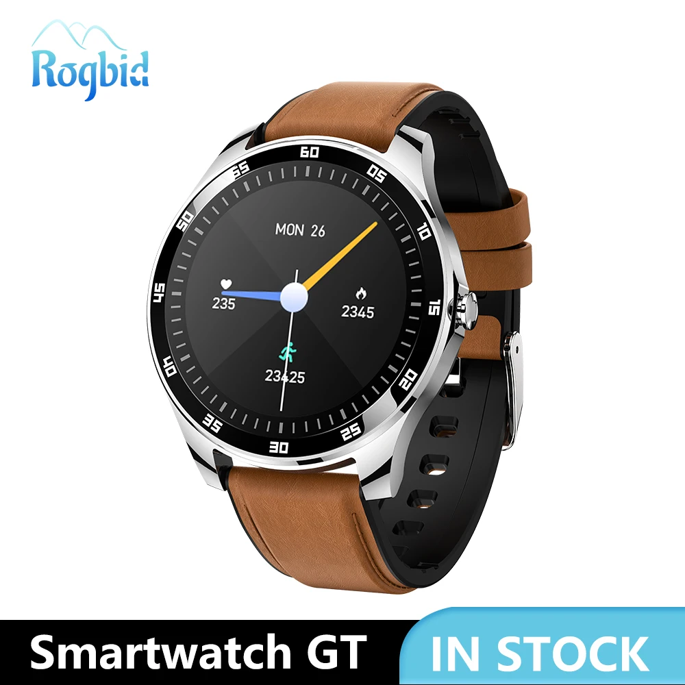 Rogbid Smartwatch GT New 2021 Touch Smart Watches Men Waterproof with Metal Frame Sleep Fitness Tracker Clock For Android IOS