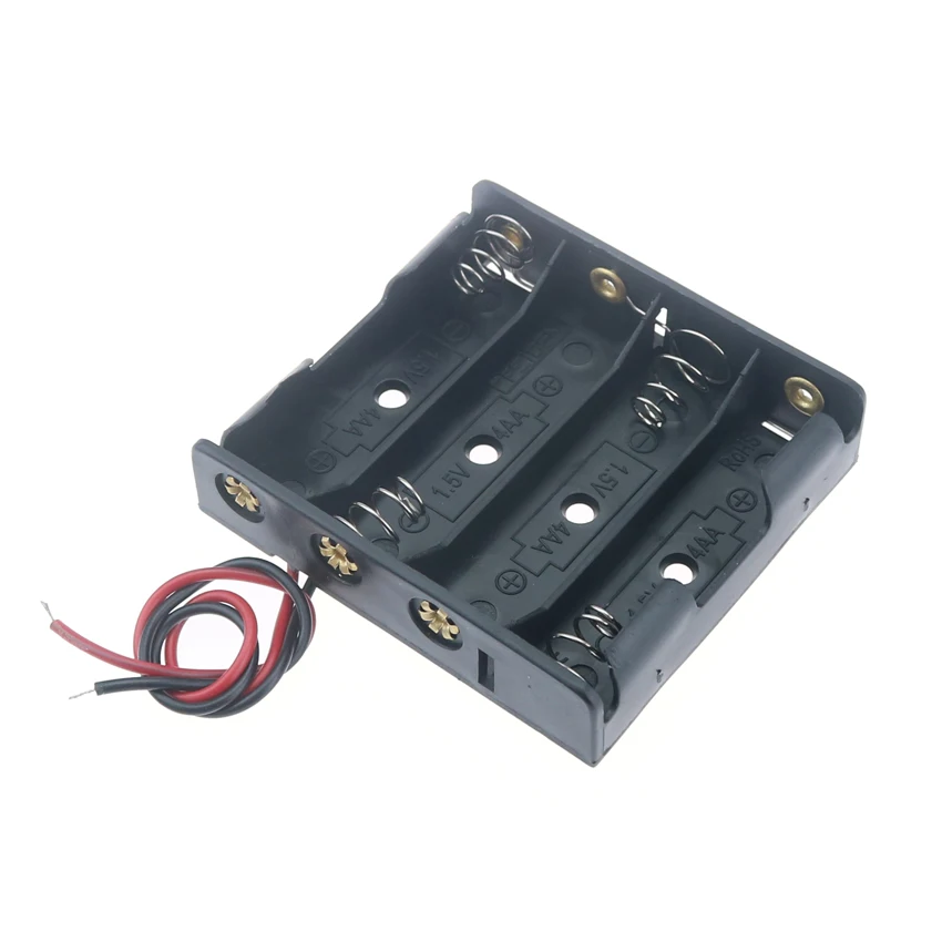 1x 2x 3x 4x 5x 6x AA Battery Box Case Holder With Wire Leads Side By Side Battery Box Connecting Solder For 1-6pcs AA Batteries