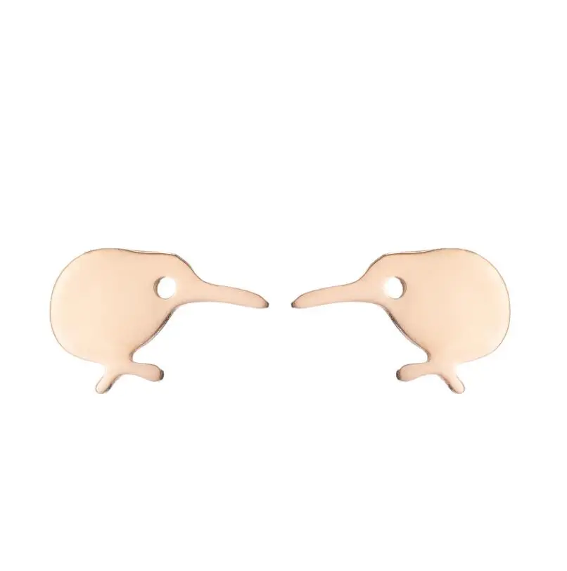 1 pair Cute Kiwi Bird Earrings For Girl Kids Stainless Steel Animal Tiny Small Stud Stylish Jewelry Personality Gift oorbellen