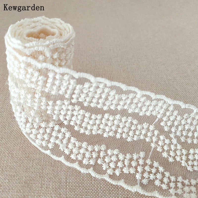 Kewgarden haftowany wzór kwiecisty z koronką DIY łuki akcesoria do włosów wstążka Handmade sztuka szycia zrobić Tutu tkaniny 5 metrów