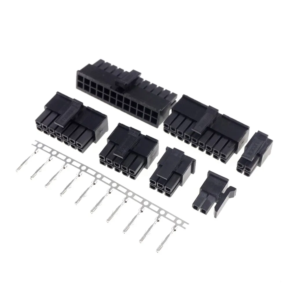 10sets 3.0mm Micro-Fit 3.0 Connector Receptacle Housing 2 Pin 4 6 8 10 12 14 16 18 20 22 24 P Male shell + Terminal Molex 43030