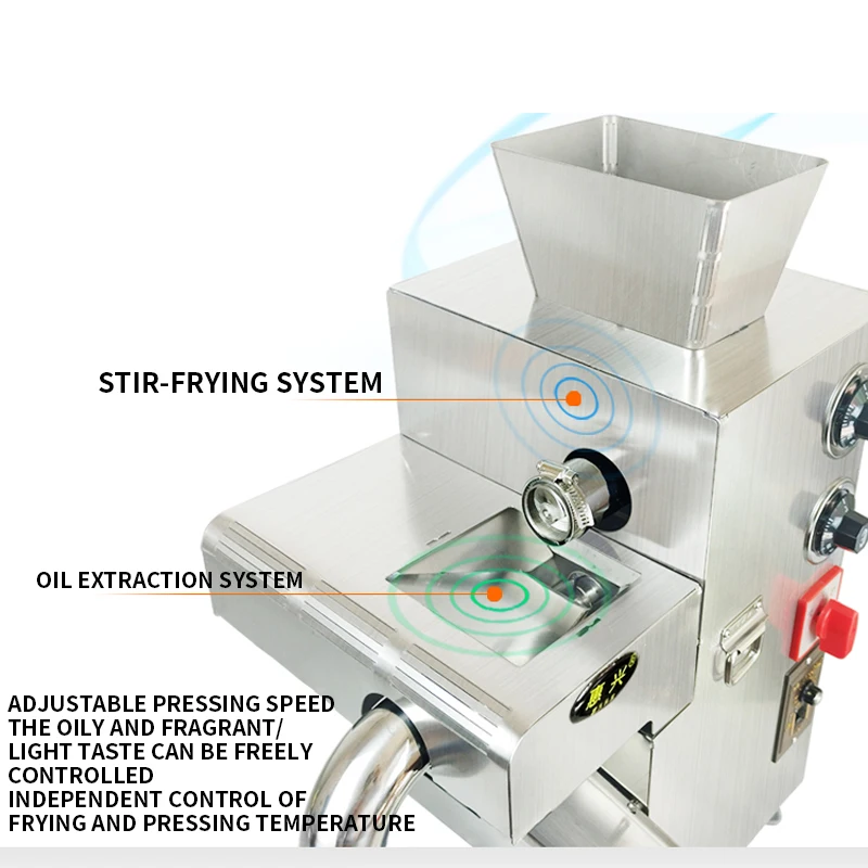 

Универсальная машина для выдавливания и жарки QX-FD3062 Маленькое коммерческое масло из семян арахисовой дугилы и другое горячее и холодное масло для жарки