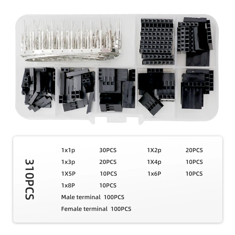 Dupont-Stecker, 2,54 mm Kabelbrücke, Draht, Stiftleiste, Gehäuse-Set, männliche Crimp-Stifte + weiblicher Stift, Anschlussstecker, elektrisches Kabel