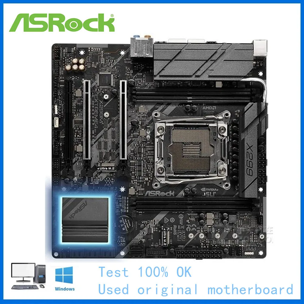 

For ASRock X299M Extreme 4 Motherboard LGA 2066 For Intel X299 Used Desktop Mainboard M.2 NVMe SATA3 PCI-E X16 3.0