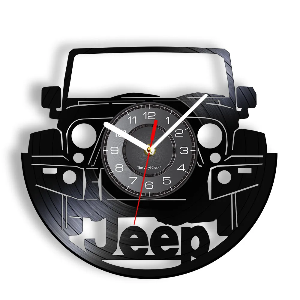 American Automobile Sport Utility Vehicle Retro Album Clock Retro Garage Artwork Auto Moto Car Inspired Vinyl Record Wall Clock