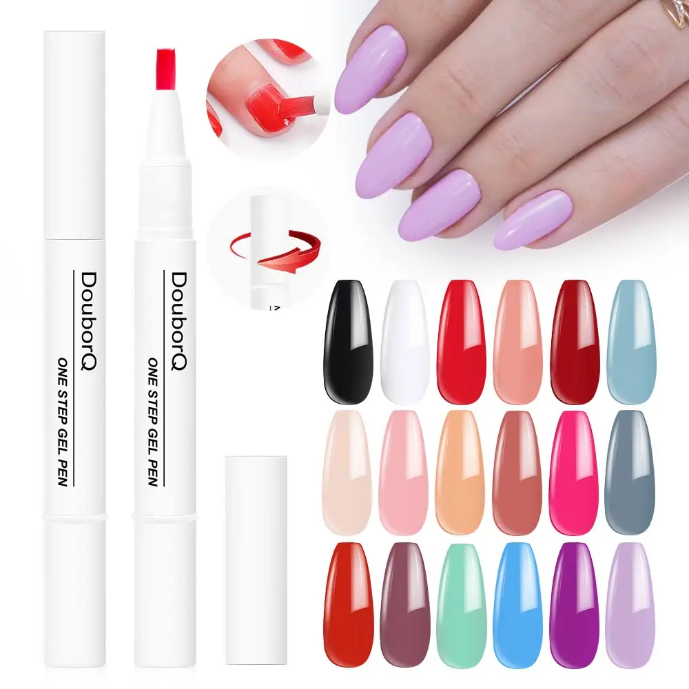 3 IN 1 One Step Nail Polish Pen Soak-Off No Need Base And Top Coat For Uv Paint Gel Nail Polish