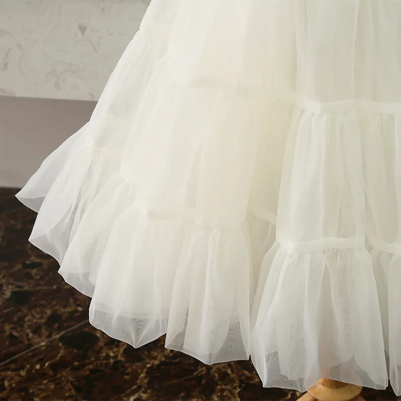 Dames Vintage Petticoats Knielengte Organza Lolita Tutu Rok Pluizige Prinses A Line Party Prom Onderrok Retro Crinoline