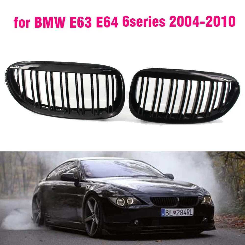 Gloss Black Front Bumper Kidney Grill Grilles for BMW E63 E64 630i 650i 645ci 2004 2010