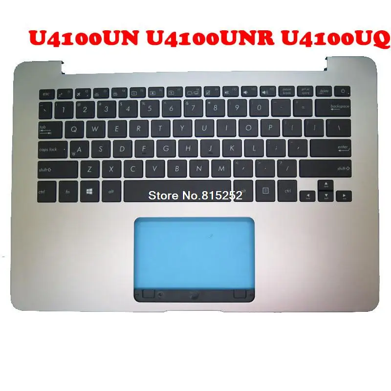 Laptop Palmrest&Keyboard For ASUS U4100UN U4100UNR U4100UQ With Gold top case and brown & Backlit United States US keyboaed