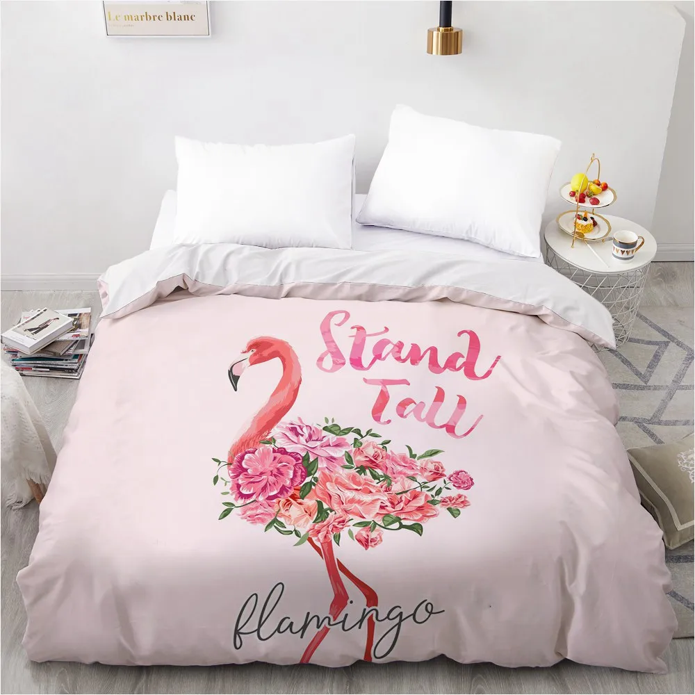 1 Pcs 3D Printed Pink Flamango Duvet Cover 240x220 King Size Printing NO Pillowcases And NO Sheets Home Textiles Comforter