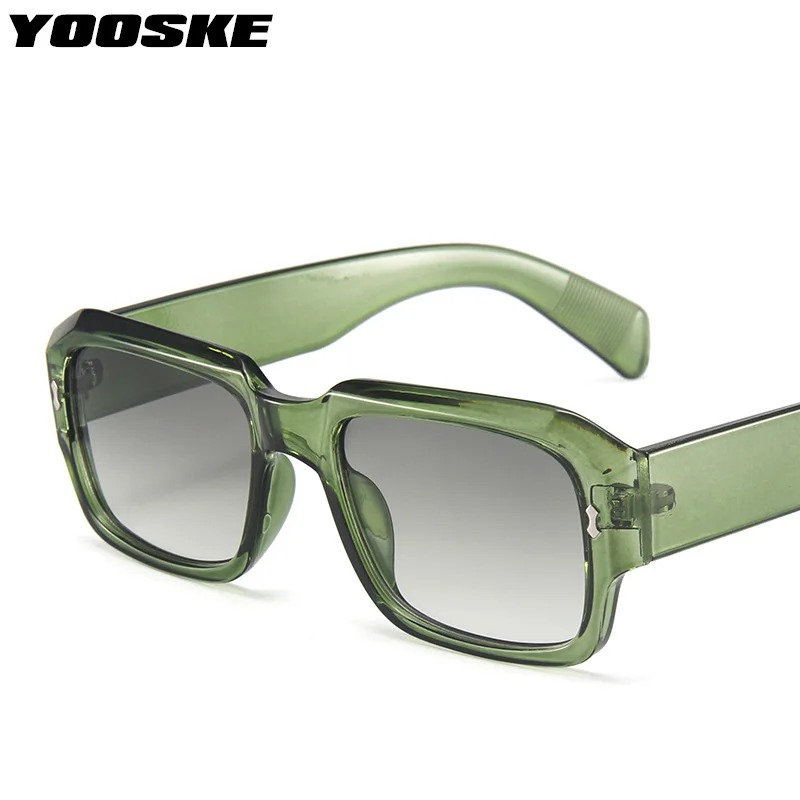 YOOSKE Brand Square Sunglasses Women Fashion Vintage Green Sun Glasses for Men Driving Goggles UV Protection Travel Eyewear