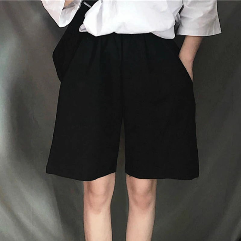 Shorts Women Knee-length Summer Loose BF Streetwear Harajuku Wide-leg Couples Students Unisex Fashion All-match Ulzzang Chic New