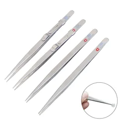 Jewellery Stainless Steel Tweezer Pointed Tweezers Anti-Slip Pointed Fine With Lock Groove Diamond Tweezers Clip Jewelry Making