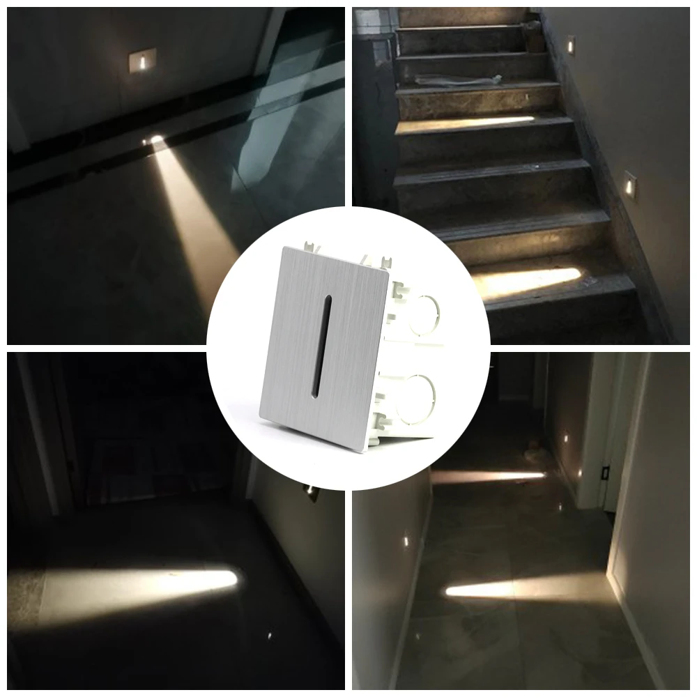 Led Stair Lights Wall Light AC110V 220V Recessed Footlight Corridor Aisle Corridor Corner Lamp