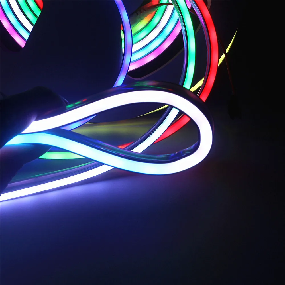 WS2811 72W 12V Neon Lights Waterproof WS2811 RGBW Magic Color Flexible LED Tape Strip Neon soft Sign Lamp Outdoor Decoration 5m