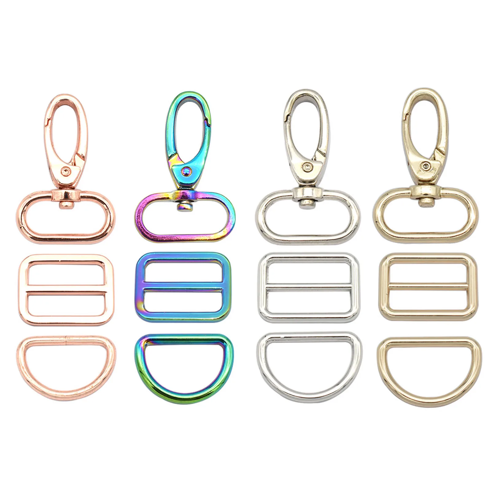 

Colorful Swivel Hook Claw Clasp - 25mm Slide Strap Buckle D Ring Adjuster Buckle for Dog Collar Backpack Purse Hardware