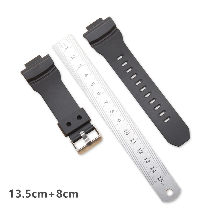 16mm Black Straps For Casio g-shock GA-150/200/201/300/310/GLX GA200 series Watch Band TPU Waterproof Wristband Accessories