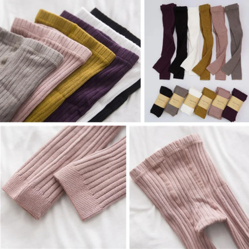 Kid Leggings For Girls Cotton Infant Baby Toddler Newborn Boys Solid Casual Children 0-5T Winter Warm Pantyhose