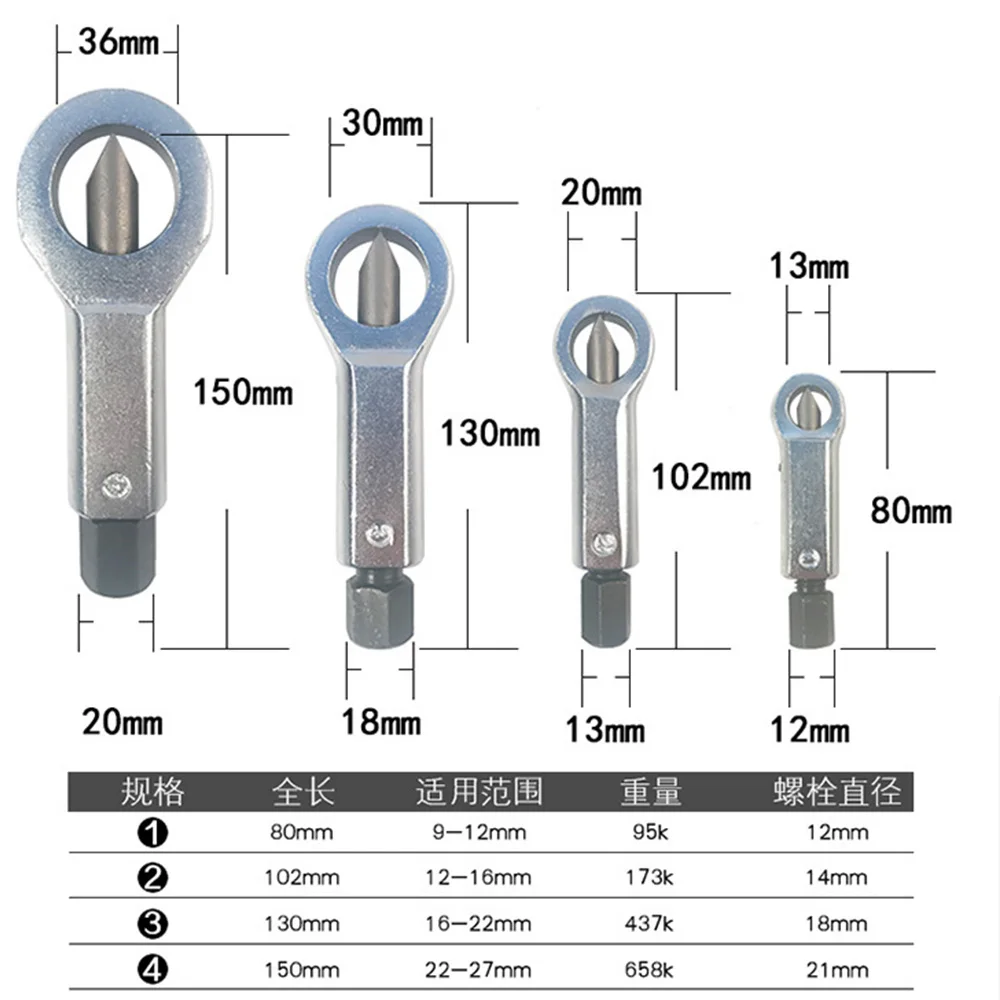 1pc Duty Rust Resistant Damaged Nut Splitter Remover Rusty Nut Splitter Spanner Remove Cutter Tool Steel Wrench Hex
