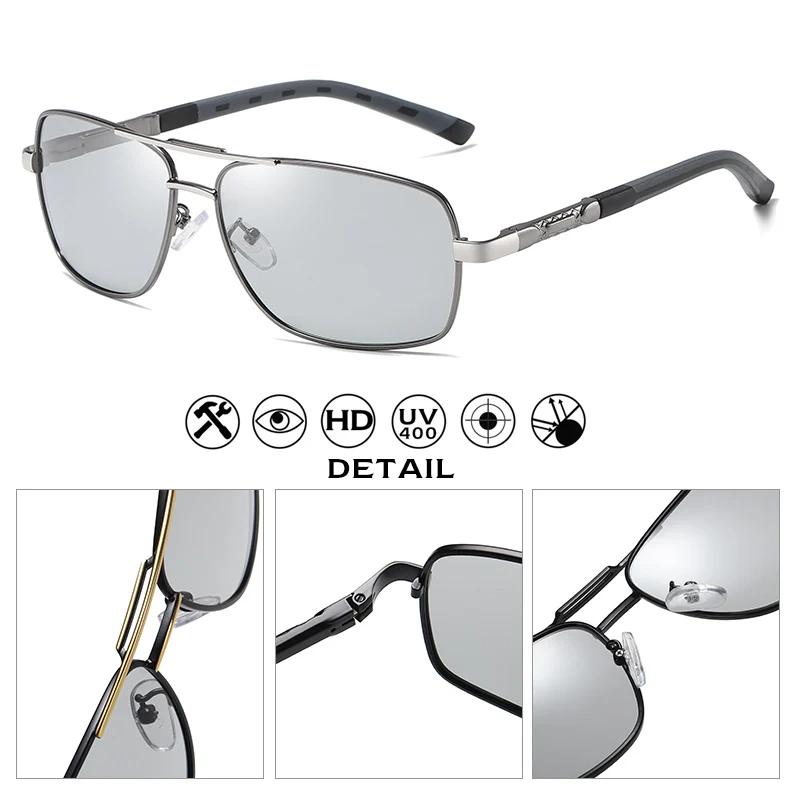 CoolPandas Brand Design Square Sunglasses Men Polarized Photochromic Sun Glasses Women Driving Goggle lentes de sol hombre