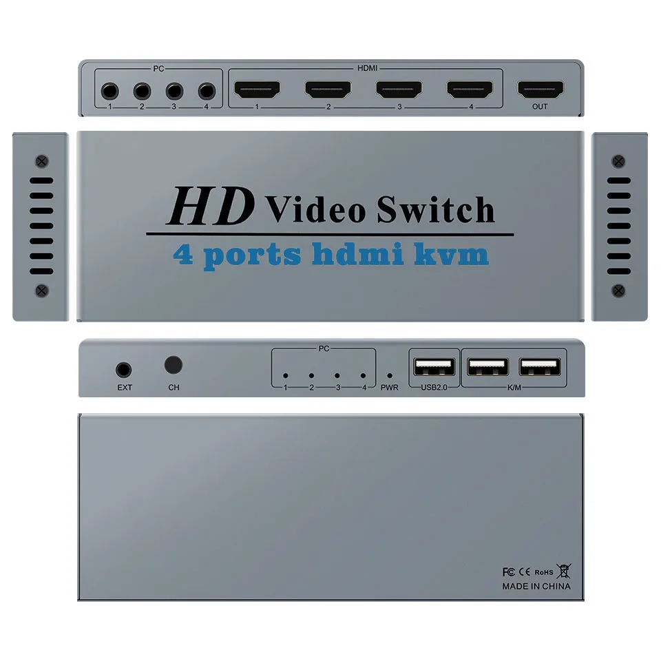 4K Switch KVM HDMI Switcher 4-port USB HDMI KVM Switch 4X1 4kX2K/30HZ HDCP 1.2 for PC laptop windows&macs